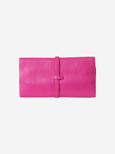 Mulberry Pink jewellery pouch with buckled closure