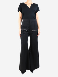 Chloe Black multi zip trousers - size UK 10