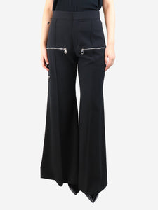 Chloe Black multi zip trousers - size UK 10