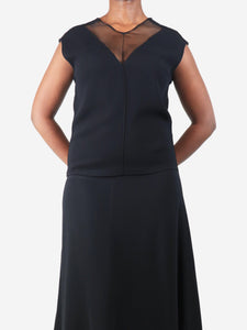 Sandro Black sheer panel top - size UK 10