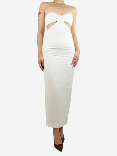 White strapless cutout midi dress - size UK 8 Dresses New Arrivals 