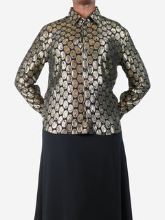Black and gold lurex oval shirt - size UK 10 Tops Saint Laurent 