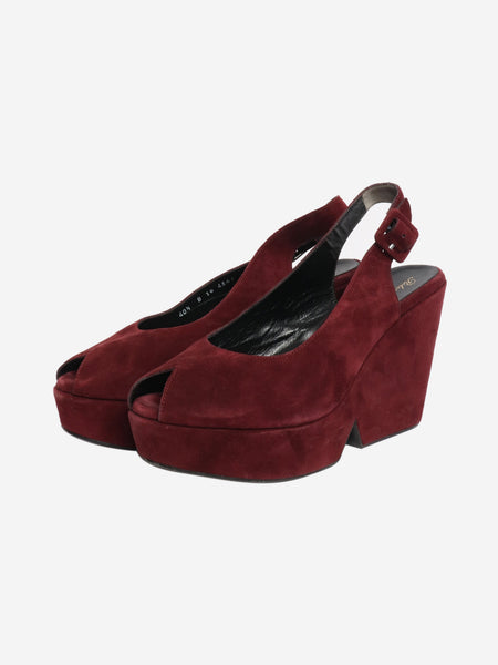 Burgundy wedge sandal heels - size EU 40.5 (UK 7.5) alternate image