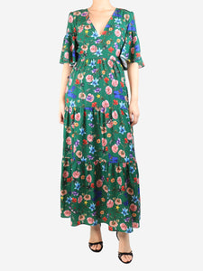 Borgo De Nor Green floral maxi dress - size UK 8