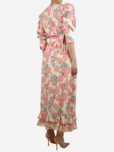 Adriana Degreas Pink strawberry printed maxi dress - size S