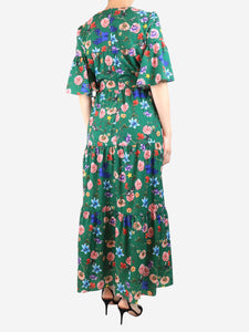 Borgo De Nor Green floral maxi dress - size UK 8