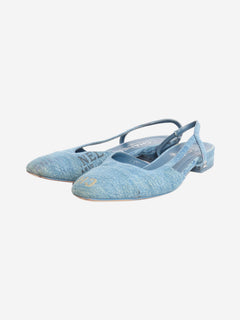 Blue denim slingback sandals - size EU 36.5 Flat Sandals Chanel 