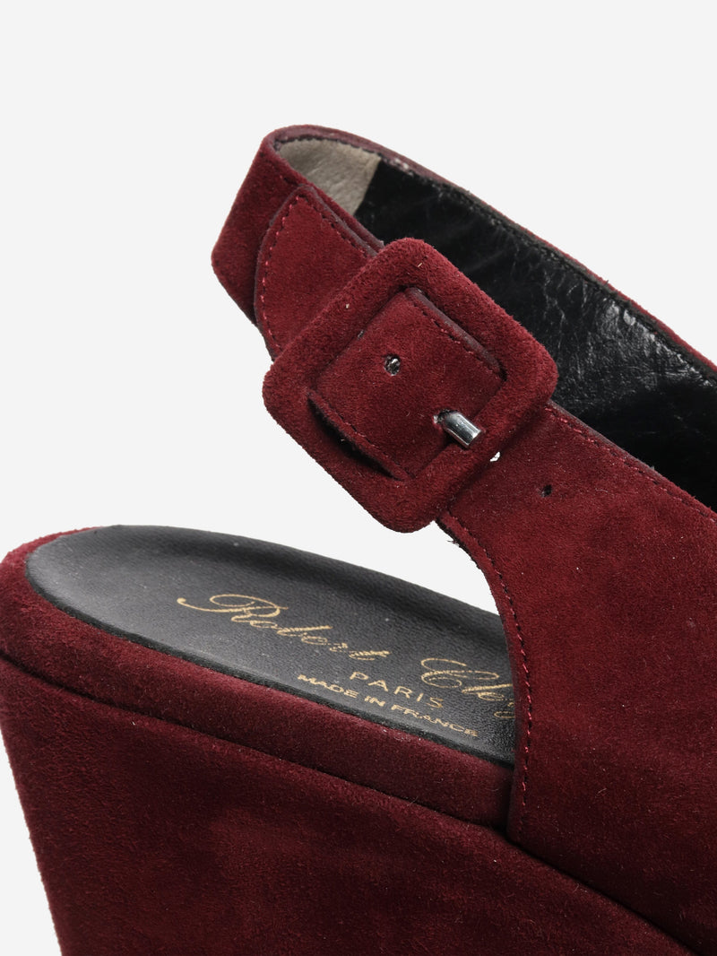 Burgundy wedge sandal heels - size EU 40.5 (UK 7.5) Heels Robert Clergerie 