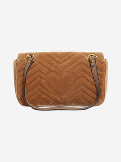 Taupe GG Marmont Matelasse velvet shoulder bag Shoulder bags Gucci 
