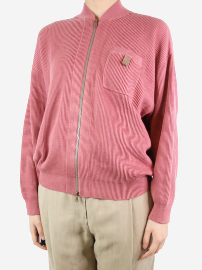 Pink zipped cardigan - size UK 8 Knitwear Brunello Cucinelli 