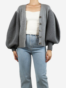 Loewe Grey ribbed wool cardigan - size S