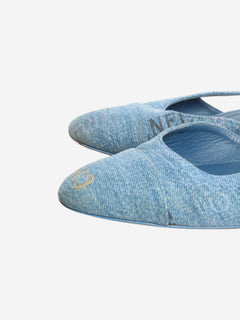 Blue denim slingback sandals - size EU 36.5 Flat Sandals Chanel 