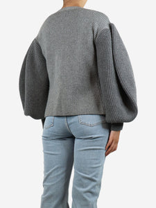 Loewe Grey ribbed wool cardigan - size S