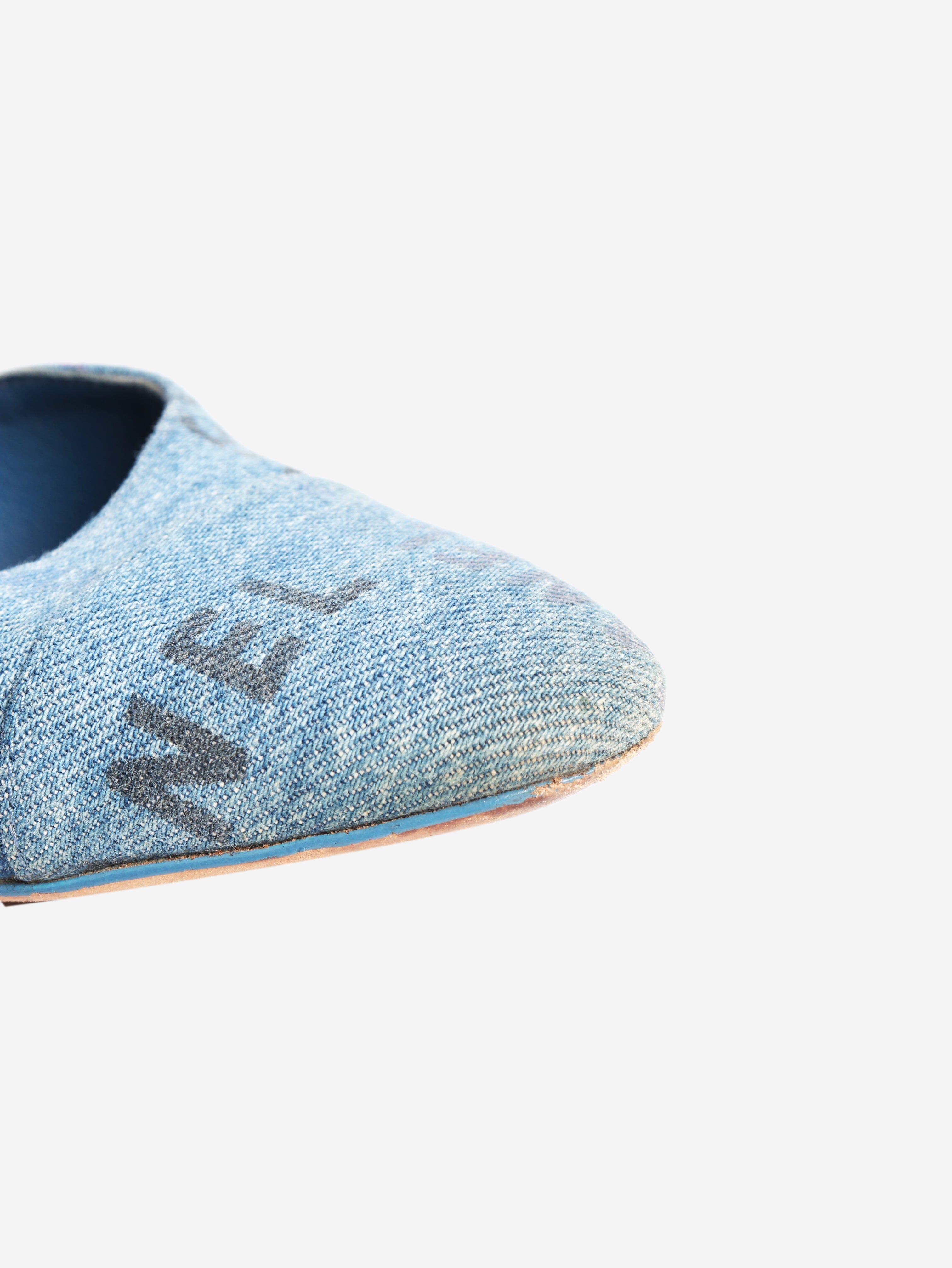 Blue denim slingback sandals - size EU 36.5 Flat Sandals Chanel 