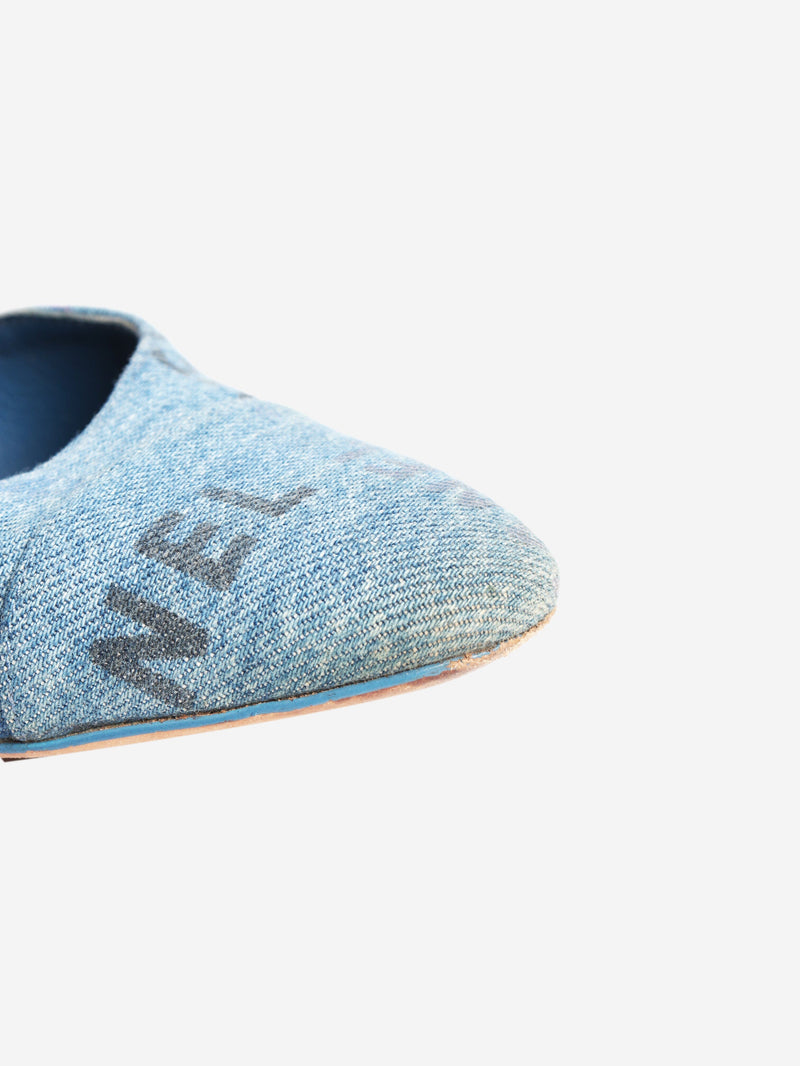 Blue denim slingback sandals - size EU 36.5 Flat Sandals Chanel 