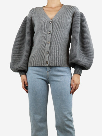 Grey ribbed wool cardigan - size S Knitwear Loewe 