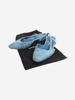 Blue denim slingback sandals - size EU 36.5 Flat Sandals Chanel 