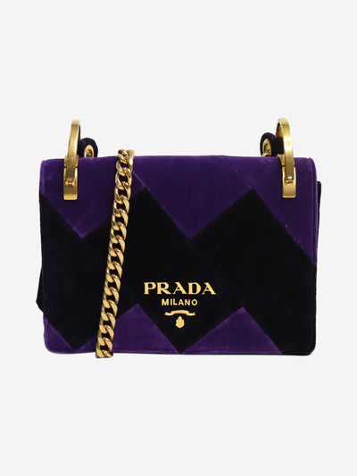 Purple Cahier velvet zig-zag shoulder bag Shoulder bags Prada 