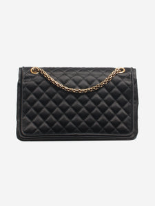 Chanel Black 2009 2.55 satin quilted shoulder bag