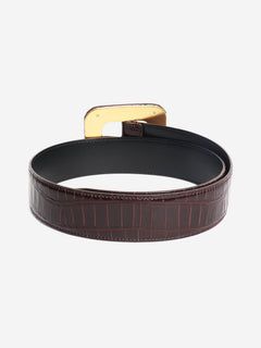 Brown croc-embossed leather belt Belts Tom Ford 
