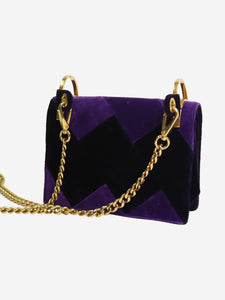 Prada Purple Cahier velvet zig-zag shoulder bag