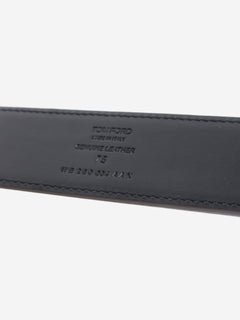 Brown croc-embossed leather belt Belts Tom Ford 