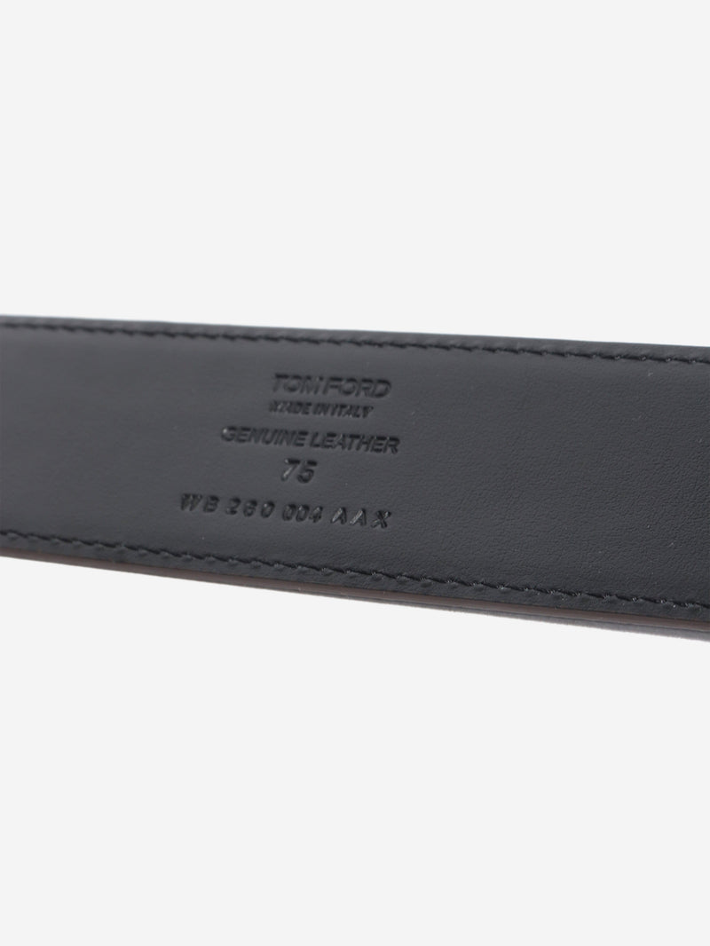 Brown croc-embossed leather belt Belts Tom Ford 