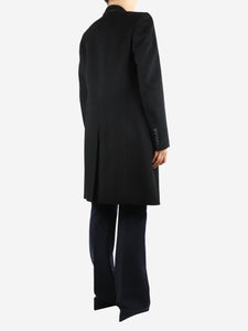 Joseph Black single-breasted wool coat - size UK 14