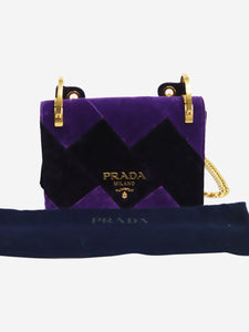 Prada Purple Cahier velvet zig-zag shoulder bag