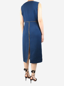 Fendi Sleeveless monogram print midi dress - size UK 12