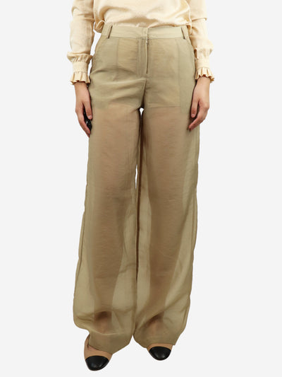 Beige Abra wide-leg sheer trousers - size M Trousers The Frankie Shop 