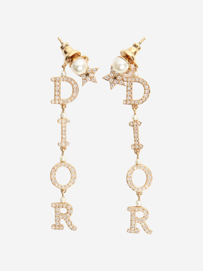 Gold diamante tribales earrings Jewellery Christian Dior 