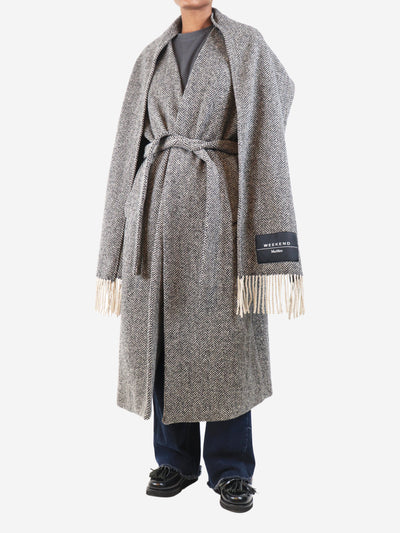 Neutral Herringbone wool coat - size UK 4 Coats & Jackets Weekend Max Mara 