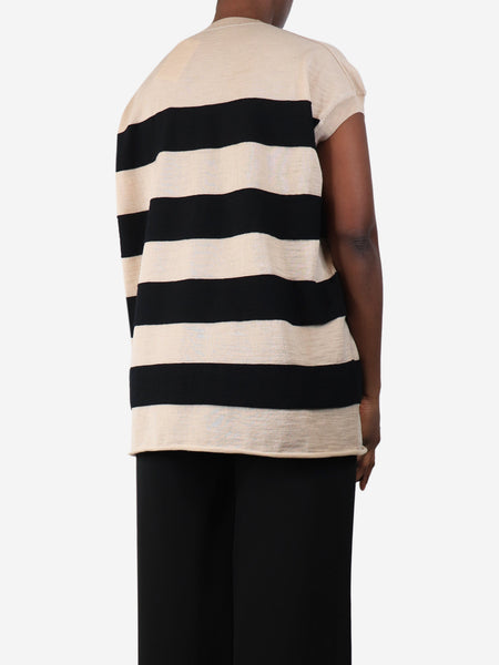 Neutral and black striped vest - size M alternate image