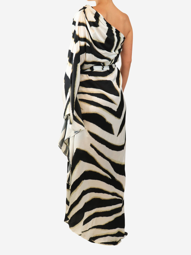 Zebra print one-shoulder maxi dress - size L Dresses Melissa Odabash 