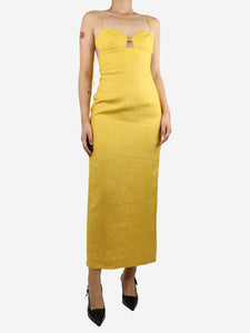 Reformation Yellow Malibu linen midi dress - size UK 8