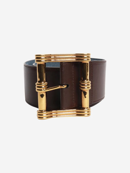 Brown thick leather belt product image