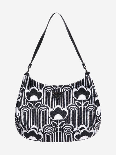 Black and white Cleo jacquard shoulder bag Shoulder bags Prada 