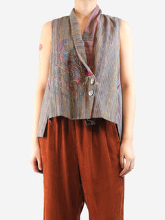 Multicolour embroidered waistcoat - One size Coats & Jackets Material Being 