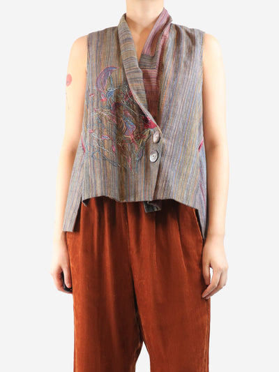 Multicolour embroidered waistcoat - One size Coats & Jackets Material Being 