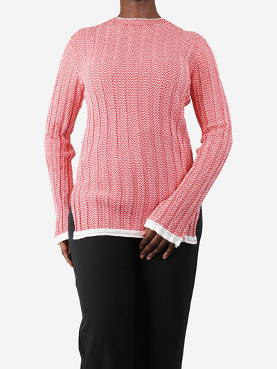 Red printed long sleeve top - size L Tops Celine 