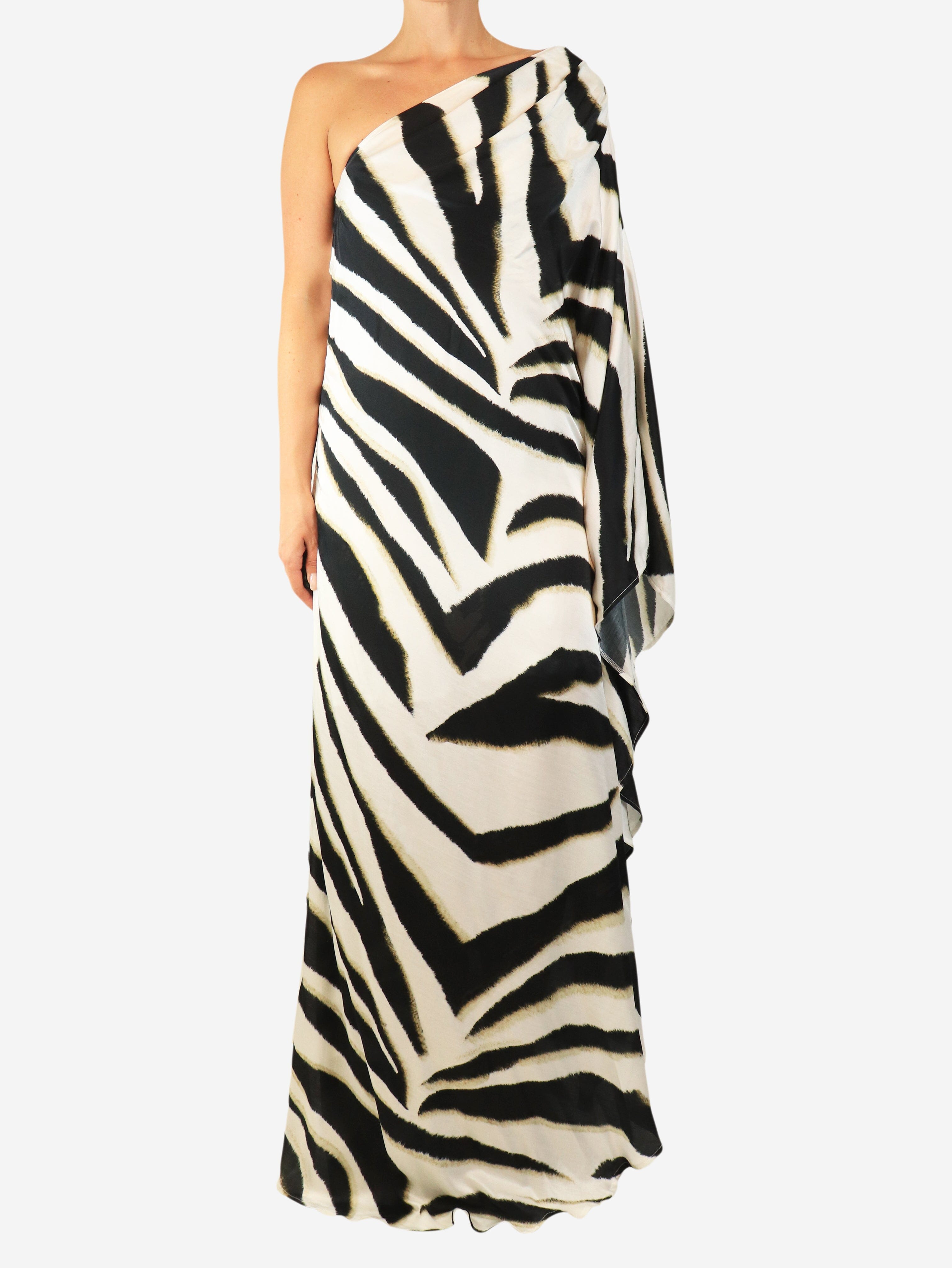 Zebra print one-shoulder maxi dress - size L Dresses Melissa Odabash 
