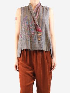 Multicolour embroidered waistcoat - One size Coats & Jackets Material Being 