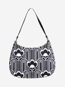 Prada Black and white Cleo jacquard shoulder bag