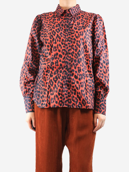 Red leopard print blouse - size UK 12 product image