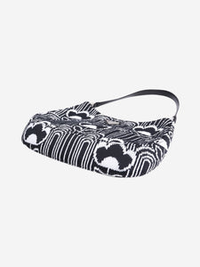 Prada Black and white Cleo jacquard shoulder bag