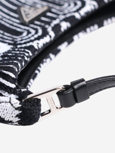 Prada Black and white Cleo jacquard shoulder bag