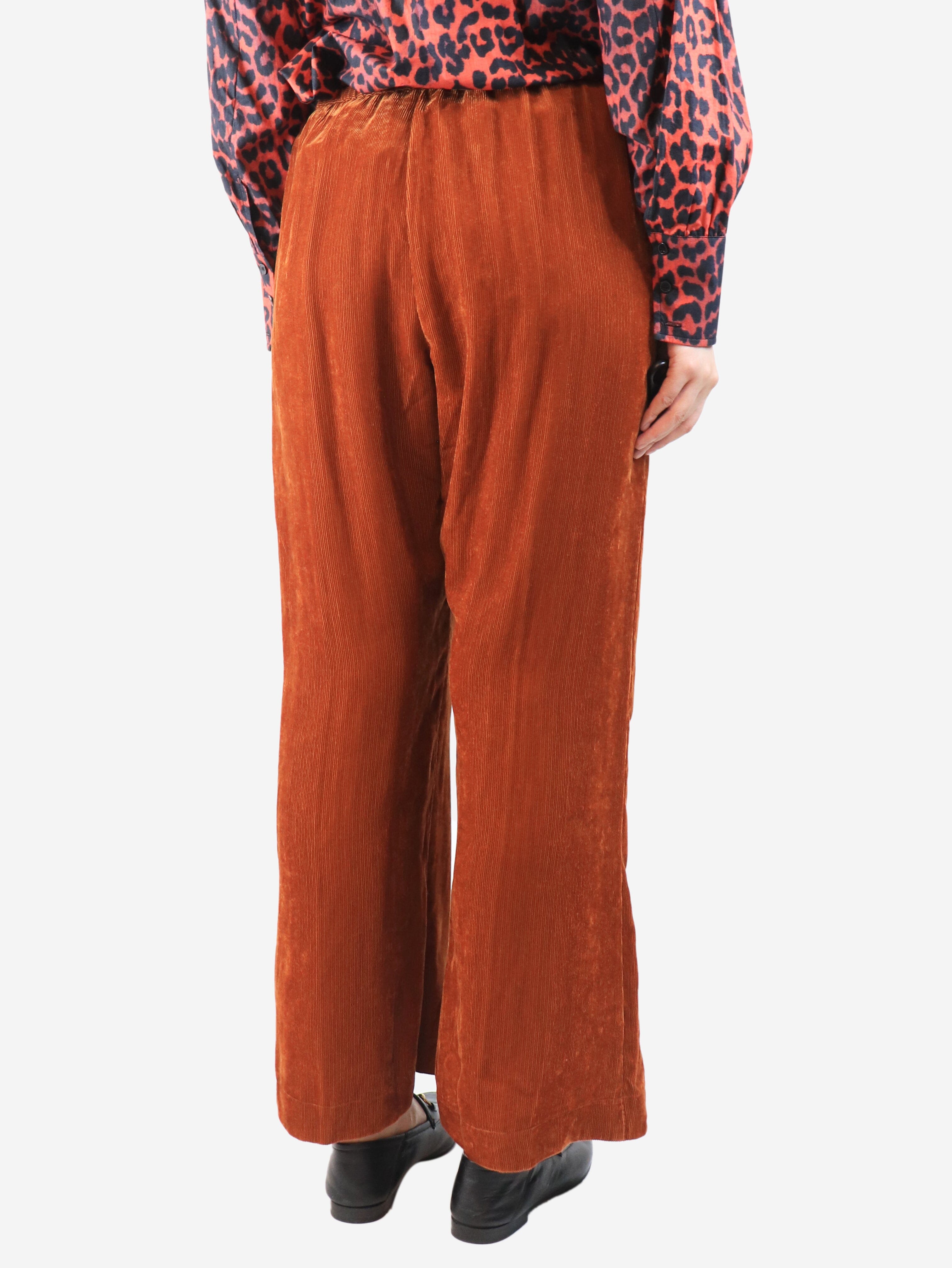 Rust elasticated corduroy trousers - size UK 14 Trousers Forte Forte 