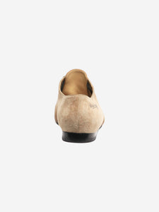 Chanel Black and neutral suede cap-toe oxfords - size EU 38.5