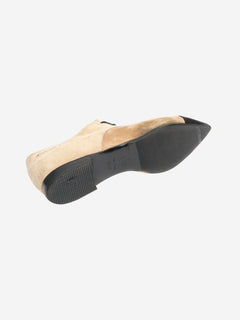 Black and neutral suede cap-toe oxfords - size EU 38.5 Flat Shoes Chanel 